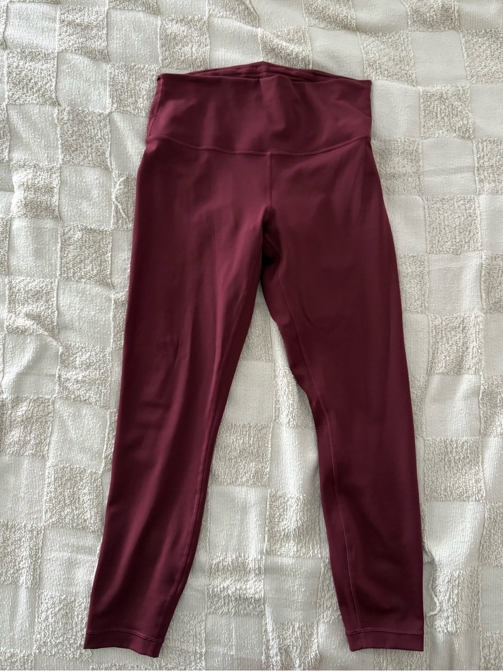 Lululemon Wonder Train High-Waist Athletic Leggings in Burgundy